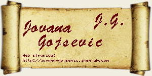 Jovana Gojsević vizit kartica